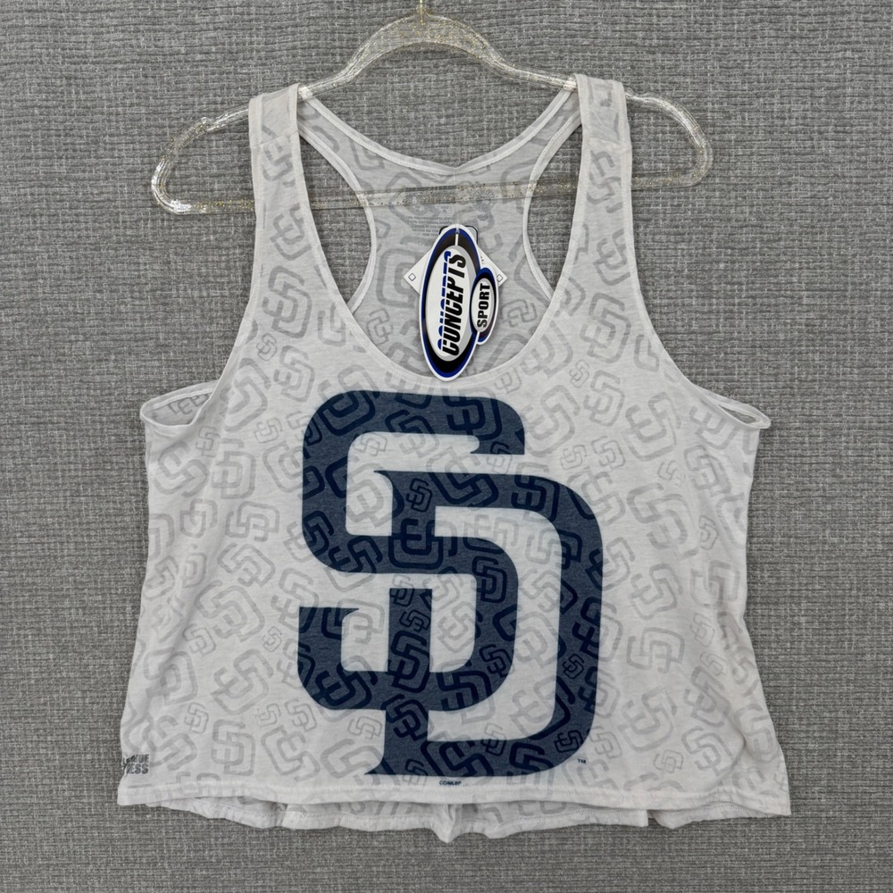 Concepts Sport San Diego Padres Tank Top Women XL Burnout Hi Lo Sporty